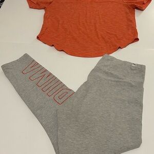 Joy Lab Orange Top and Gray PUMA Leggings Set